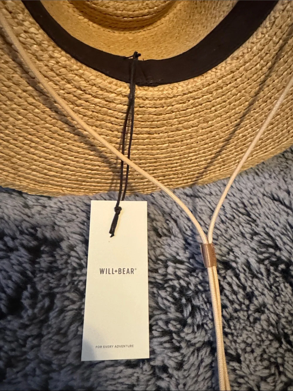 NWT Will Bear Wide Brim Straw Sun Hat - Natural Tan